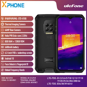 Ulefone Páncél 9 Masszív Telefon 8GB+128GB hőkamera szkenner Arcát ID Ujjlenyomat-AZONOSÍTÓ 6600mAh 6.3