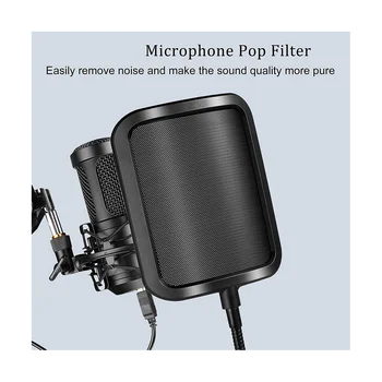 Univerzális Mikrofon Szélvédő Stúdió Felvétel Kondenzátor Mikrofon Fém Pop-Szűrő A Mikrofon Hangot Szűrő