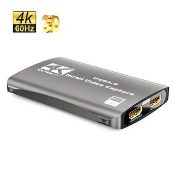 USB 3.0 a HD-4K-digitalizáló Kártya Video, HDMI-kompatibilis Loop-ki Mikrofon Játék Élő HD Felvétel Doboz PS4 Nintendo Kapcsoló