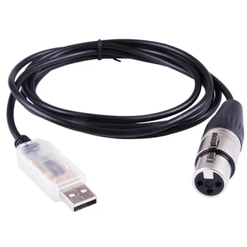 USB-485 Modul XLR RS485 Soros Adat Kábel 1,8 M QLC DM X512 Színpadi Világítás Vezérlő Kábel, Átlátszó USB-Jelző Lámpa