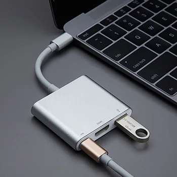 USB-C-HDMI 3 in 1 Kábel Átalakító Samsung Huawei iPad Mac-NS Usb 3.1 C Típusú HDMI-4K Adapter Kábel