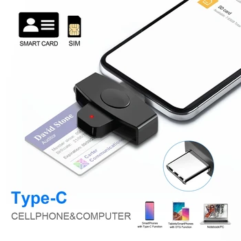 USB típus c-smart Kártya Olvasó memória ID Bank EMV elektronikus DNIE dni sim-klónozó csatlakozó adapter Android Telefonok