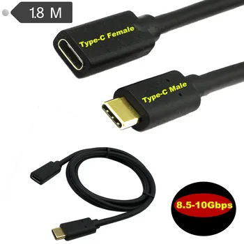 USB3.1 C-Típusú férfi-nő adatok hosszabbító kábel előre, hátra plug standard 16-core aranyozott könyök felett 3A aktuális