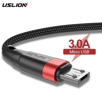 USLION Micro USB Kábel, 3A Gyors Töltés USB-kábel Kábel Samsung Xiaomi Redmi Megjegyzés 4 5 Android Microusb gyorstöltés 3M 2M