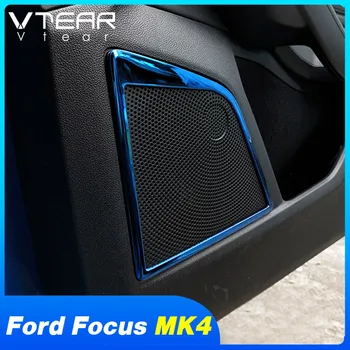 Vtear Ford Focus MK4 ST Vonal belső kiegészítők, ezüst Ajtó Hangszóró Gyűrű Fedezze stílus Dekoráció alkatrészek 2019 2020 2021