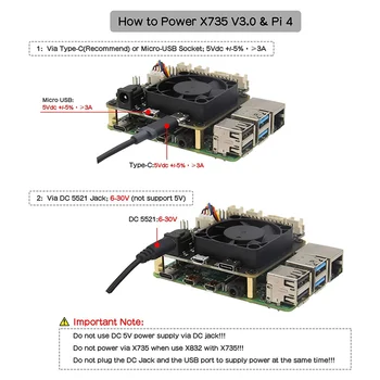 X735 V3.0 energiagazdálkodás Terjeszkedés Testület a RaspberryPi 4B X825 NAS 2,5 Hüvelykes SATA Merevlemez SSD Power Expansion Igazgatóság