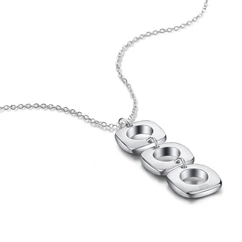 ziqiudieS925 Sterling ezüst lámpa Nyaklánc Négyzet hím, mind a nőstény pár nyaklánc szülinapi szerető Karácsonyi ajándék