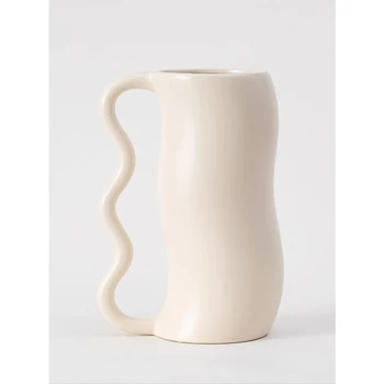 Északi ins további információk színű fazék alakú kerámia váza, kreatív, modern, egyszerű lakberendezési wabi sabi stílus váza díszek