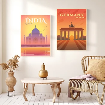 Évjárat Poszter Berlin Nyomtatás Vászon Festmény Taj Mahal Nyomtatás Art Print Utazási Divat Falikép Nappali Lakberendezés