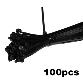 Önálló Reteszelési Nylon Kábel Köti Meghatározott Szélessége 2.5 x80/100/120/150/200mm Válogatott Fekete Műanyag Zip Hurok Wire Wrap 3.5*150