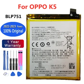 Új, 100% Eredeti 4000mAh BLP751 OPPO 1+ Csere Akkumulátor OPPO K5 Okos Sejt Mobiltelefon Kiváló Minőségű Batteria Batterij