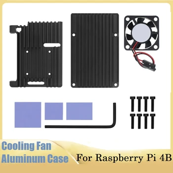 ÚJ-Alumínium Esetben A Raspberry Pi 4B Hűtőborda A hűtőventilátor+Thermal Pad RPI 4B Fejlesztési Tanács Védő Héj