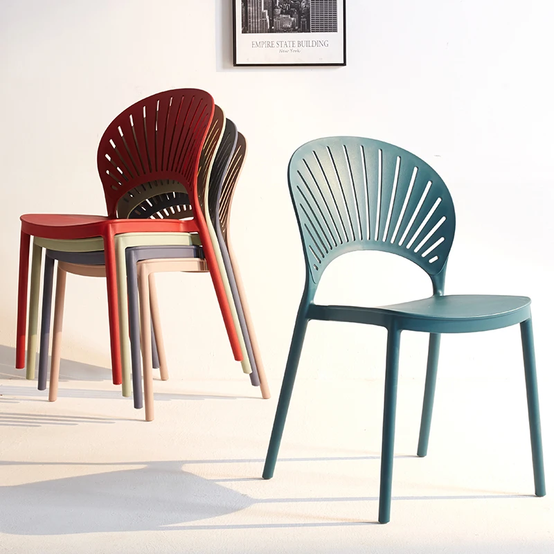 Forró-eladási étkező székek, modern, egyszerű, műanyag, étkező asztal, székek, üres székek, kreatív szabadidő Északi kagyló. meuble