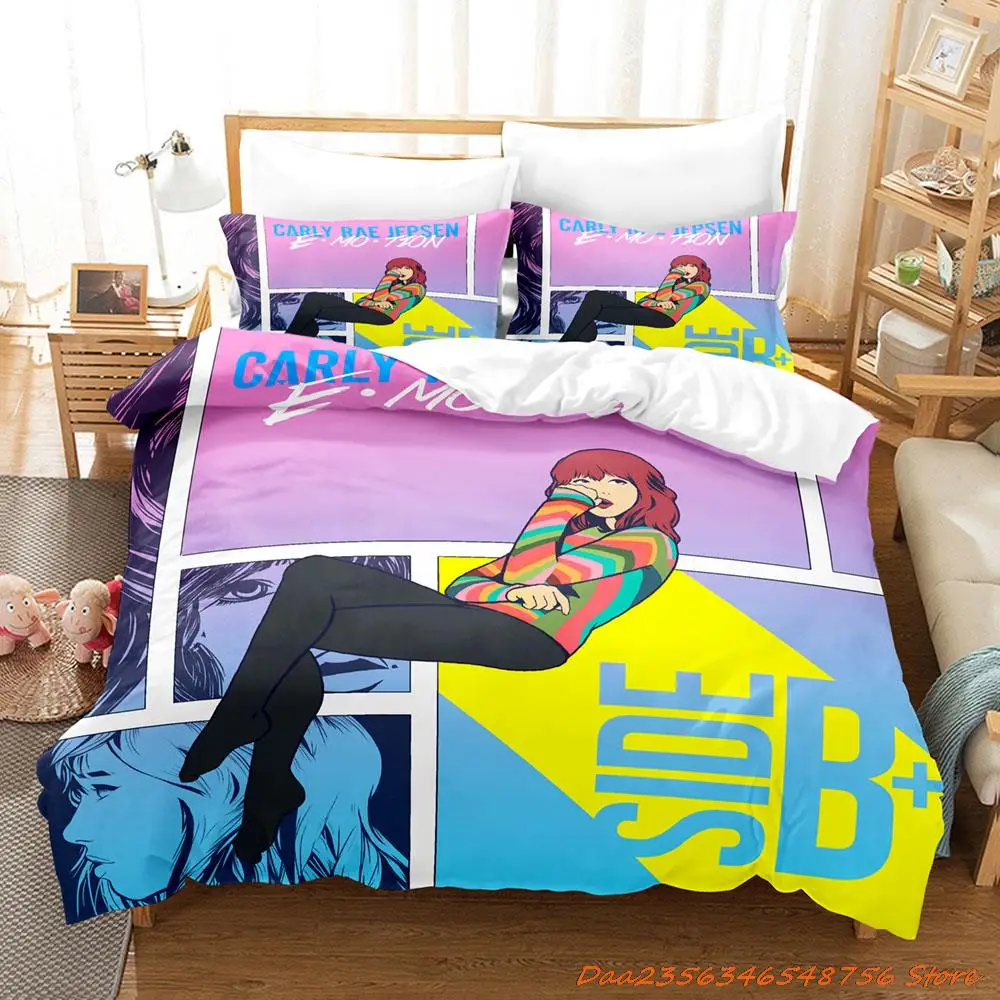 Népszerű Carly Rae Jepsen ágyneműgarnitúra Egyszemélyes Teljes Királynő King Size Bed Set Felnőtt Gyerek Hálószoba Duvetcover Beállítja 3D Ágy Lap Beállítása