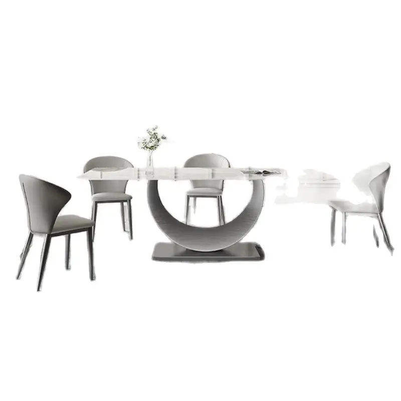 Olasz minimalista fény luxus rock testület étkező asztal, szék kombináció, modern, minimalista méret egység, 6-8 személy-személy, de