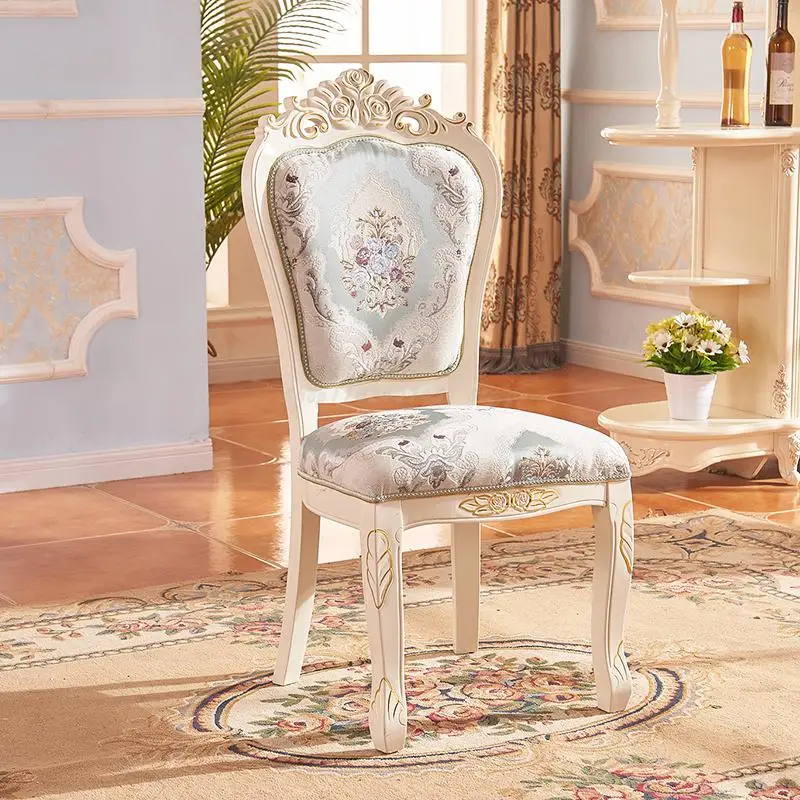 Európai étkező szék modern, egyszerű, tömör fából faragott háttámla fehér mahjong köröm széklet étterem hotel haza szék