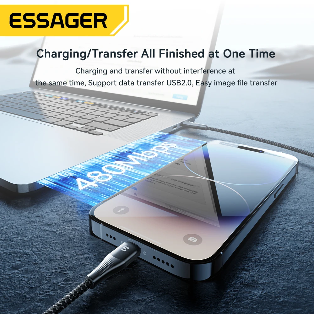Essager PD 29W Gyors Töltő Típus C-Lightning Kábel iphone 14 13 12 Pro Max Mini iPad, MacBook Adatok Wire Kábel