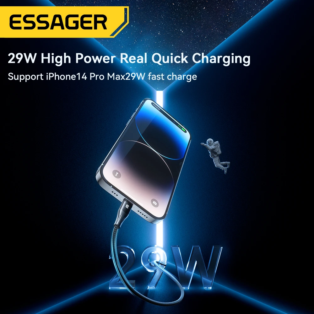 Essager PD 29W Gyors Töltő Típus C-Lightning Kábel iphone 14 13 12 Pro Max Mini iPad, MacBook Adatok Wire Kábel