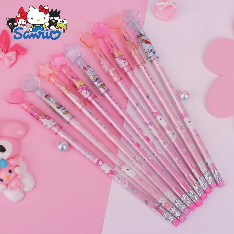 Sanrio Hello Kitty Gyermek Ceruza, Radír Fejét Hb Napló Ceruza Könnyű Hegyező, ólommentes Méreg Vizsga Írásban, Radír, Nagykereskedelmi