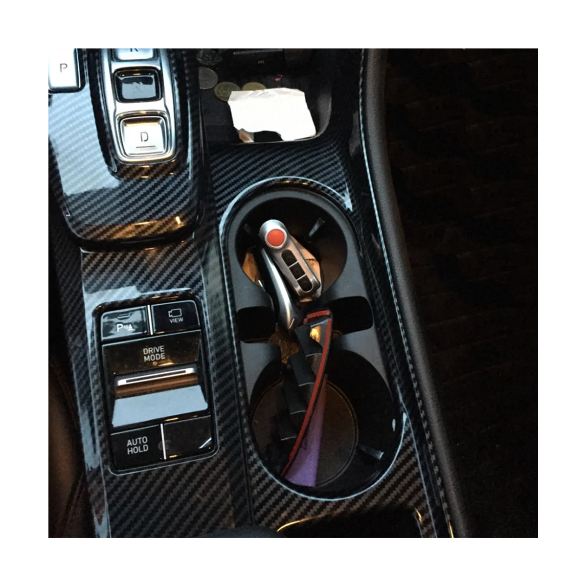 Autó Vizet, pohártartó Fedelét Keret Trim Hyundai Sonata 2020-2022 Belső Kiegészítők ,ABS Szénszálas
