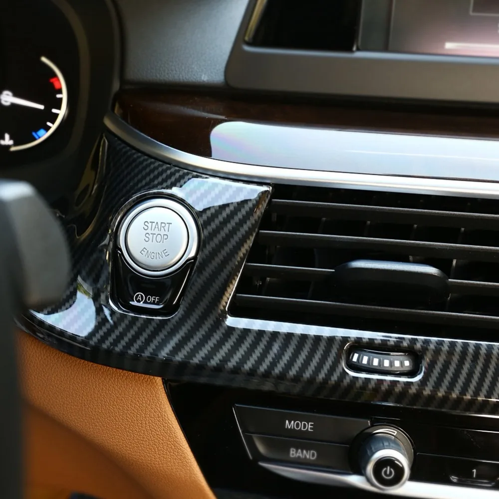 Szénszálas Stílus Autó Konzol légkondicionáló Kilépő Nyílás Fedelét Trim dekoráció BMW 5-ös Sorozat G30 2017-2018