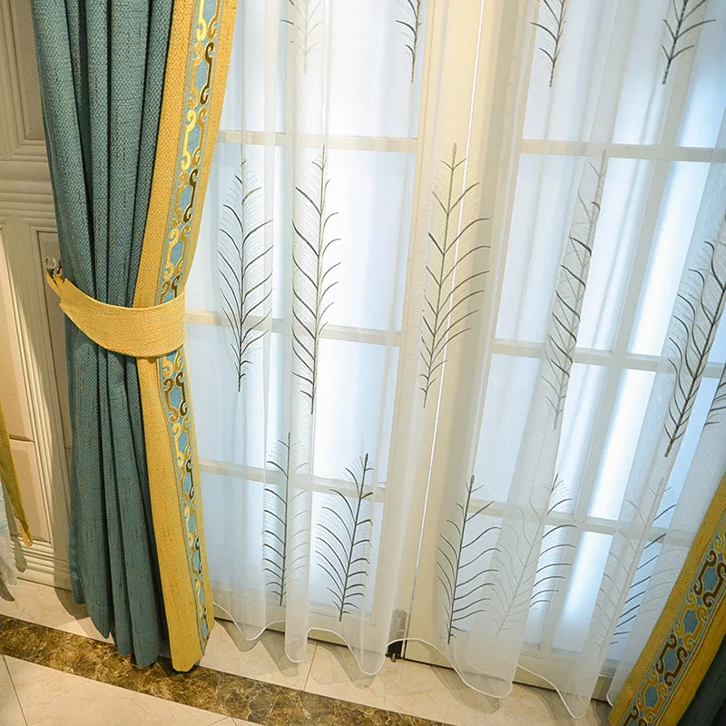 Luxus Amerikai függöny fejét pamut ágynemű jacquard egyszerű, modern nappali, hálószoba szövet high-end függöny testreszabási