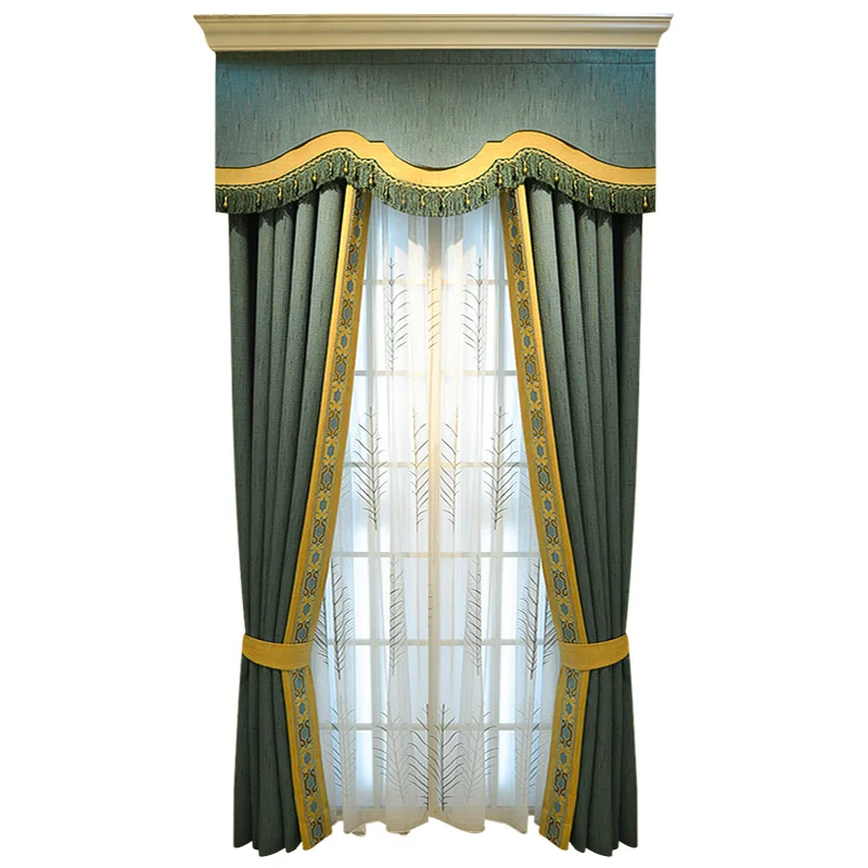 Luxus Amerikai függöny fejét pamut ágynemű jacquard egyszerű, modern nappali, hálószoba szövet high-end függöny testreszabási