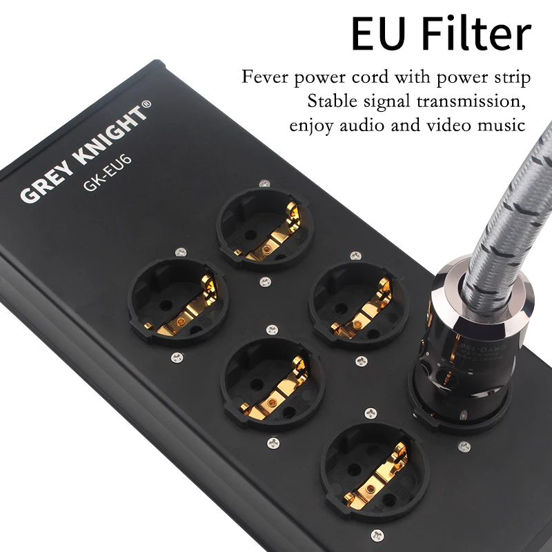 2db EU Verzió Hatalom Szűrő Foglalat Aranyozott/Ródium Bevonatú 16A 250V Audio Adapter Tartozékok