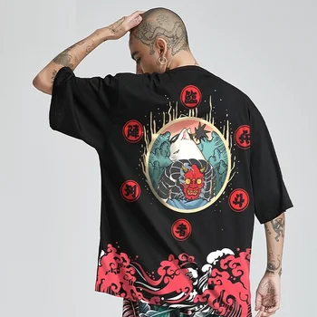 2021 Hip-Hop Pólók T-Shirt Ázsiai Streetwear Harajuku Rövid Ujjú, Laza Férfi Póló Nyári Túlméretezett Férfi Punk Ruhát FF3118