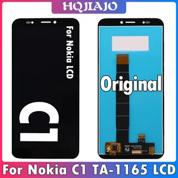 5.45 hüvelyk Eredeti Nokia C1 LCD Kijelző érintőképernyő Digitalizáló Szerelvény Csere Nokia C1-TA-1165 LCD Javítás Alkatrész