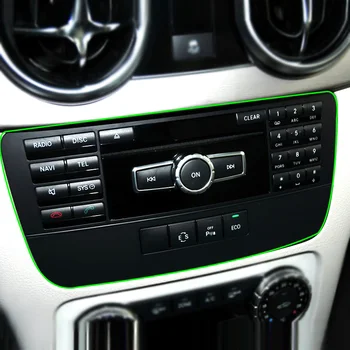 Szén-Stílus Autó Belső Center Hang Üzemmód Vezérlő Panel Keret Borító Matrica Vágja A Mercedes-Benz GLK X204 2013 2014