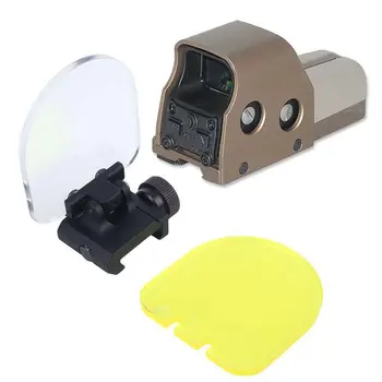 Vadászat Felvételi Eye Protector Készlet Összehajtható Látvány Hatálya Lencse Képernyő Védő Fedelet Fehér & Sárga Pajzs, Valamint A Vasúti Mount